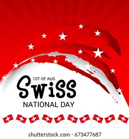 Vector illustration of a Banner for Swiss National Day.