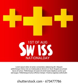 Vector illustration of a Banner for Swiss National Day.