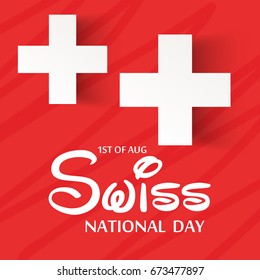 Vector illustration of a Banner for Swiss National Day.