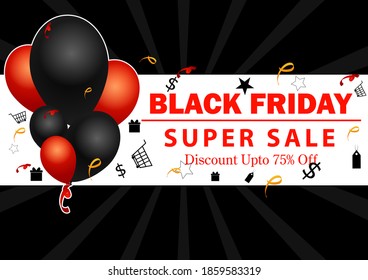 vector illustration of Banner template background for Black Friday Sale and Promotion