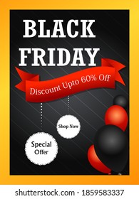 vector illustration of Banner template background for Black Friday Sale and Promotion