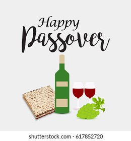 Vector illustration of a Banner for traditional jewish holiday Happy Passover.