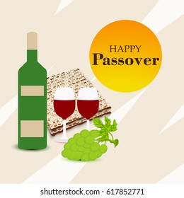 Vector illustration of a Banner for traditional jewish holiday Happy Passover.