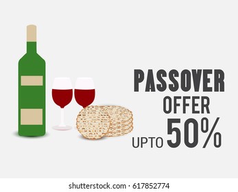 Vector illustration of a Banner for traditional jewish holiday Happy Passover.