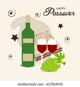 Vector illustration of a Banner for traditional jewish holiday Happy Passover.