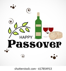 Vector illustration of a Banner for traditional jewish holiday Happy Passover.