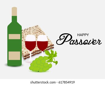 Vector illustration of a Banner for traditional jewish holiday Happy Passover.