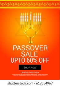 Vector illustration of a Banner for traditional jewish holiday Happy Passover.