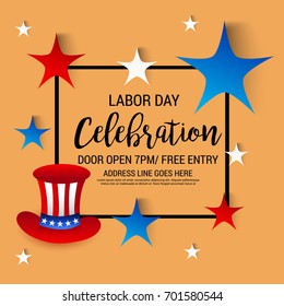 Vector illustration of a Banner for USA Labor Day.