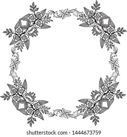 Vector illustration banner for various abstract floral frame
