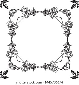 Vector illustration banner for various abstract wreath frame