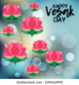 Vector illustration of a Banner for Vesak Day with Pink Lotus Flower. 