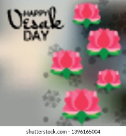 Vector illustration of a Banner for Vesak Day with Pink Lotus Flower. 