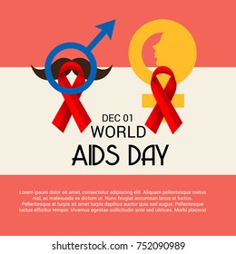 Vector illustration of a Banner for World Aids Day.