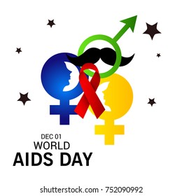 Vector illustration of a Banner for World Aids Day.