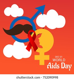 Vector illustration of a Banner for World Aids Day.