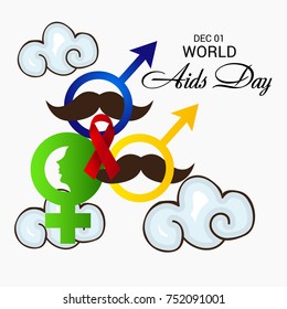 Vector illustration of a Banner for World Aids Day.