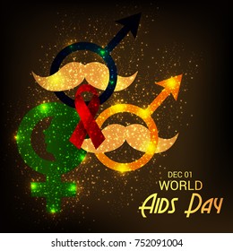 Vector illustration of a Banner for World Aids Day.