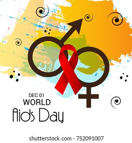 Vector illustration of a Banner for World Aids Day.