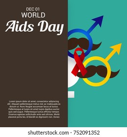 Vector illustration of a Banner for World Aids Day.