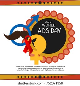 Vector illustration of a Banner for World Aids Day.