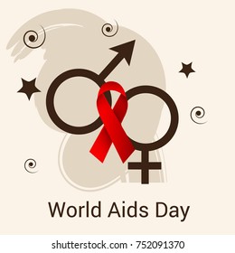 Vector illustration of a Banner for World Aids Day.