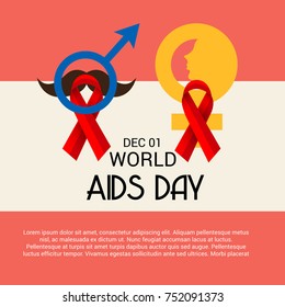 Vector illustration of a Banner for World Aids Day.