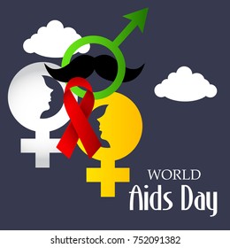 Vector illustration of a Banner for World Aids Day.