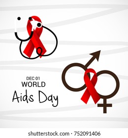 Vector illustration of a Banner for World Aids Day.