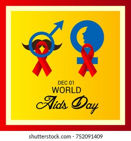Vector illustration of a Banner for World Aids Day.
