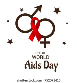 Vector illustration of a Banner for World Aids Day.