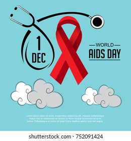 Vector illustration of a Banner for World Aids Day.