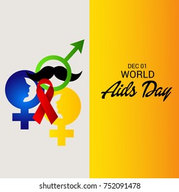 Vector illustration of a Banner for World Aids Day.