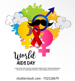 Vector illustration of a Banner for World Aids Day.