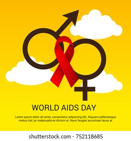 Vector illustration of a Banner for World Aids Day.