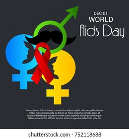 Vector illustration of a Banner for World Aids Day.
