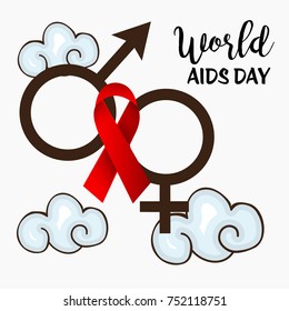 Vector illustration of a Banner for World Aids Day.