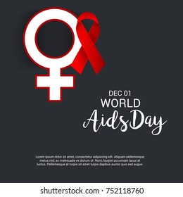 Vector illustration of a Banner for World Aids Day.