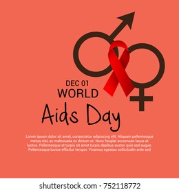 Vector illustration of a Banner for World Aids Day.