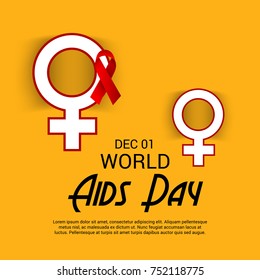Vector illustration of a Banner for World Aids Day.