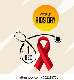 Vector illustration of a Banner for World Aids Day.
