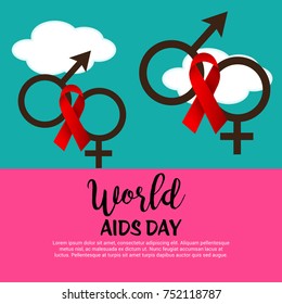 Vector illustration of a Banner for World Aids Day.