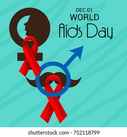 Vector illustration of a Banner for World Aids Day.