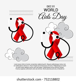 Vector illustration of a Banner for World Aids Day.