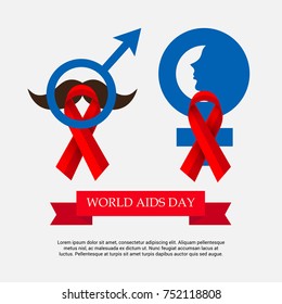 Vector illustration of a Banner for World Aids Day.