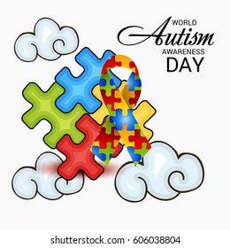 Vector illustration of a Banner for World autism awareness day.