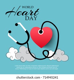 Imagen vectorial de un cartel para el Día Mundial del Corazón.