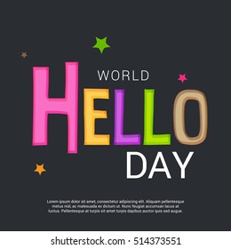 Vector illustration of a Banner For World Hello Day.