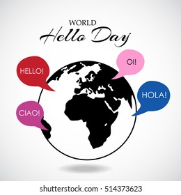 Vector illustration of a Banner For World Hello Day.