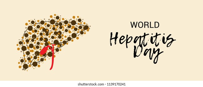 Vector illustration of a Banner for World Hepatitis Day with Text Space Background.
